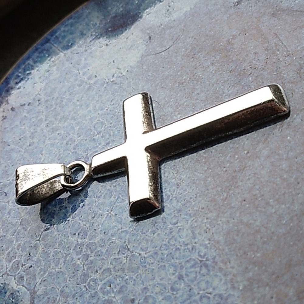 Hand Made Vintage Sterling Silver Cross Pendant